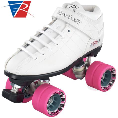 Riedell White R3 Quad Roller Skate