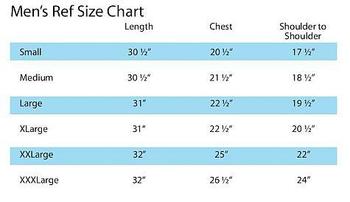Mens Ref Size Chart