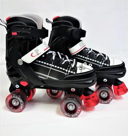 California Pro Kruz Adjustable Quad Roller Skate Black / Red - Kids