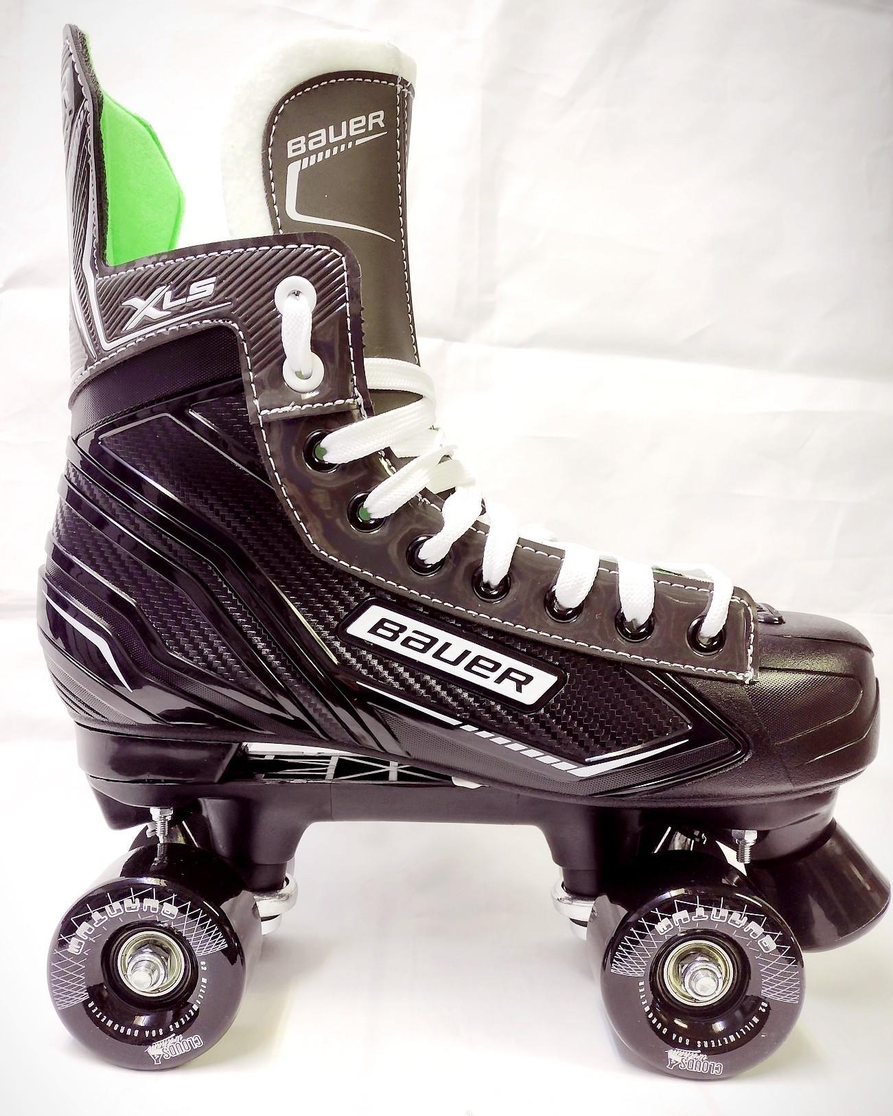 Bauer XLS custom quad roller skate with Clouds Urethane Wheels Skate