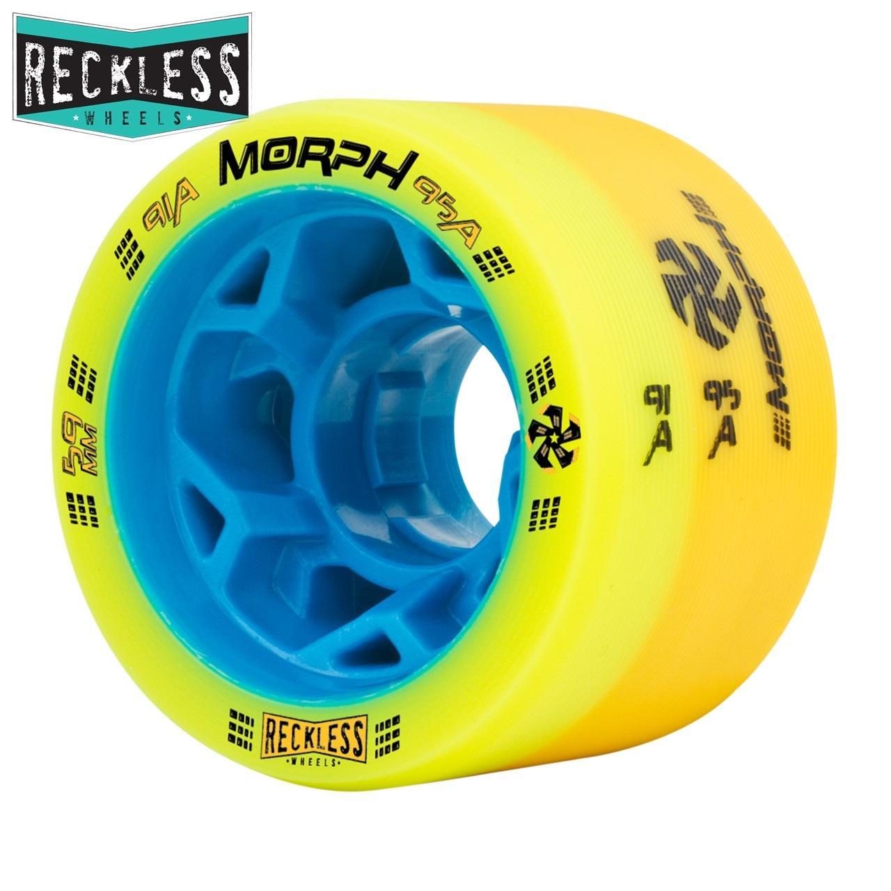 Reckless Morph Yellow Skate Wheels 91a/95a Pack of 4 Skate Attack