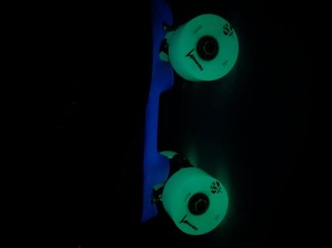 Bauer XLP Custom Built GLOW IN THE DARK Roller Quad Skates With Luminous Light Up Wheels - main image