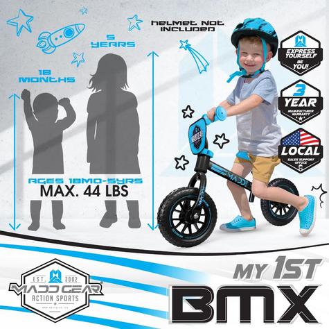 MADD MY 1st BMX BALANCE BIKE - BLACK / BLUE - main image