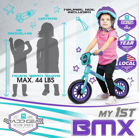 MADD MY 1st BMX BALANCE BIKE - TEAL / PURPLE - main image