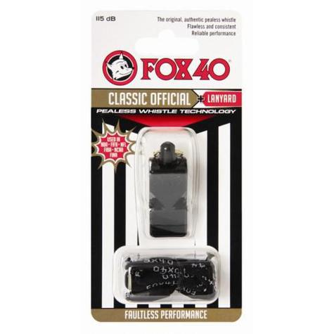 Fox 40 Classic Whistle With Lanyard Black - main image