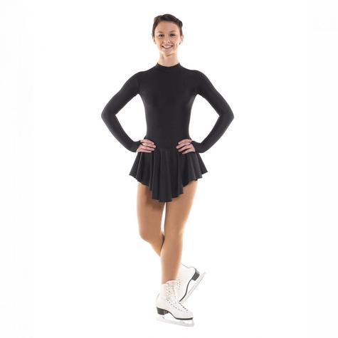 Plain Nylon Lycra Black Skating Dress