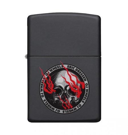 OJ Zippo	Eric Dressen Skull Matte Black - main image