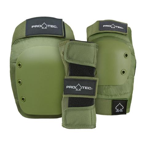 Pro-Tec Pads Stree 3-PK Pad Set Open Army Green Pro-Tec Pads Stree 3-PK Pad Set Open Army Green