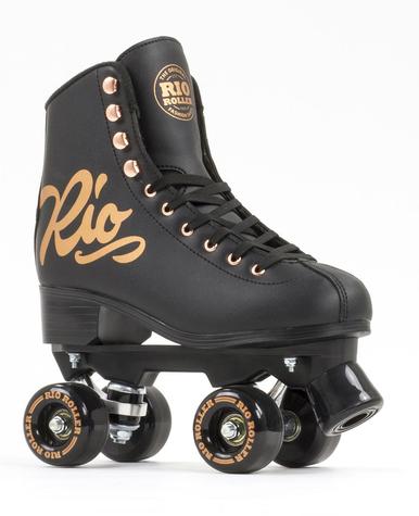 Rio Roller Rose Quad Roller Skates - Black/Gold - Kids - main image