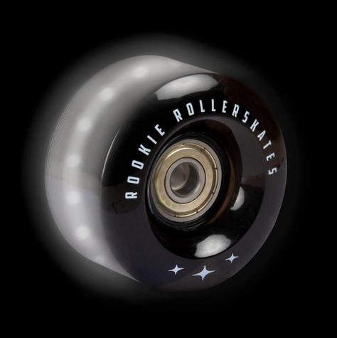 Rookie Quad Wheels LED Flash inc Abec 7 bearings bLACK pack of 4 - main image