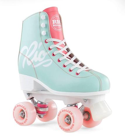 Rio Roller Script Quad Skates teal/ coral