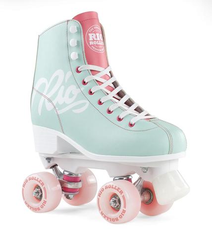 Rio Roller Script Quad Skates Teal / Coral