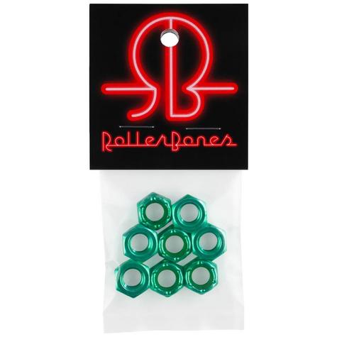 ROLLERBONES AXLE NUTS - 8mm pack of 8 Green - main image