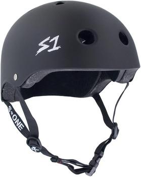 S1 Lifer Matt Black Helmet With Black Straps - main image