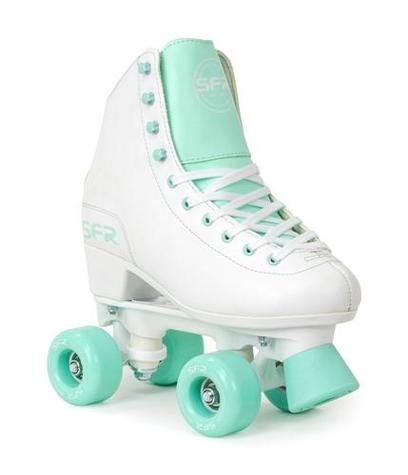 SFR FIGURE QUAD ROLLER SKATES WHITE/ GREEN - ADULT