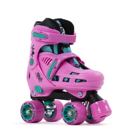 SFR STORM IV ADJUSTABLE QUAD SKATES - Pink / Green