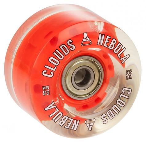 Clouds Urethane Wheels Nebula Light Up 82A Abec5 4Pk Clear / Red 58mm