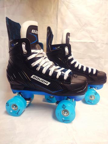 Bauer XLP Custom Built GLOW IN THE DARK Roller Quad Skates With Luminous Light Up Wheels