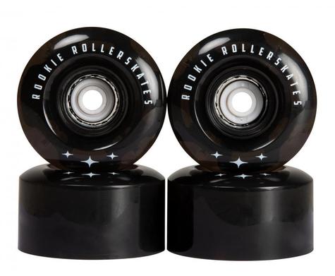 Rookie Quad Wheels LED Flash inc Abec 7 bearings bLACK pack of 4