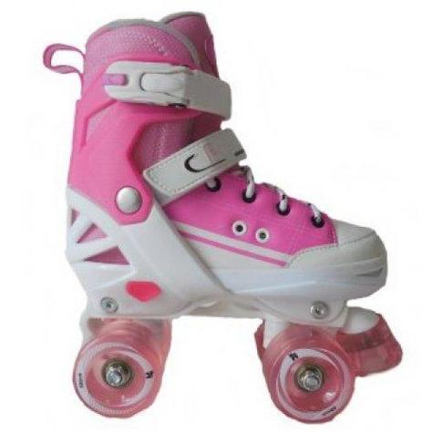 California Pro Kruz Adjustable Quad Roller Skate Pink / White - Kids