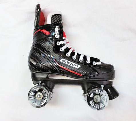 Bauer NSX Quad Roller Skate With Black / White Air Waves Wheels