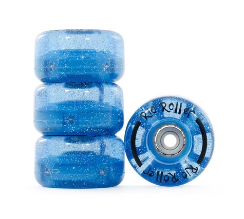 Blue Glitter Light Up Wheels Set Of 4