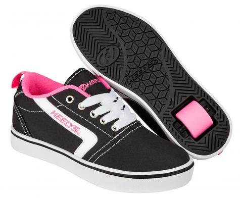 black and pink heelys