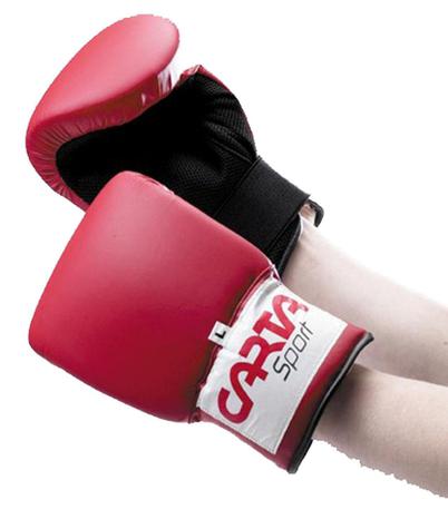 PU MITTS MESH PALM RED