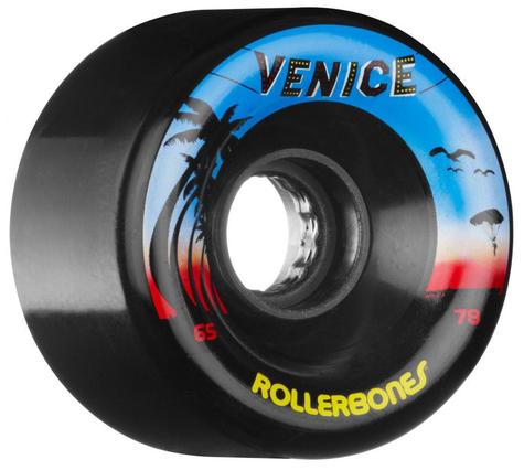 Rollerbones Quad Wheels Venice Outdoor 78A Black 65mm