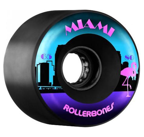 Rollerbones Quad Wheels Miami Outdoor 80A (8pk) Black 65mm - main image