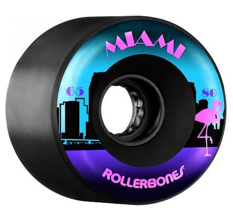 Rollerbones Quad Wheels Miami Outdoor 80A (8pk) Black 65mm