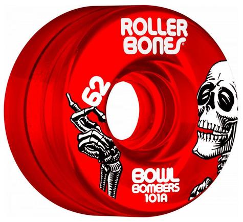 Rollerbones Quad Wheels Bowl Bombers 101a Red 62mm
