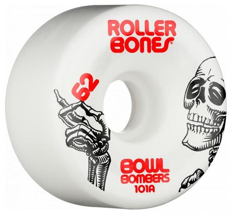 Rollerbones Quad Wheels Bowl Bombers 101a White 62mm - main image