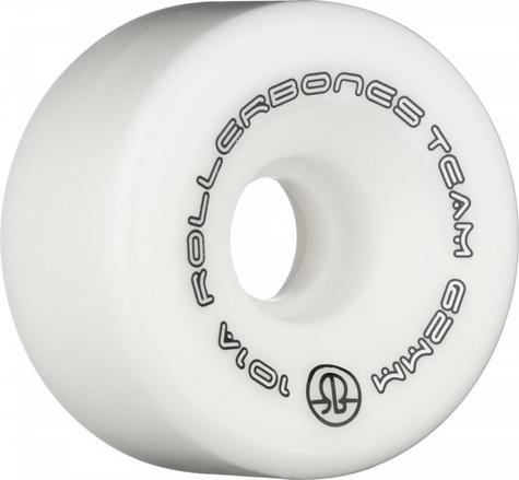 Rollerbones Quad Wheels Team Logo 101A White 62mm
