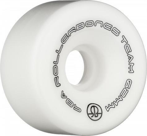 Rollerbones Quad Wheels Team Logo 98A White 62mm - main image