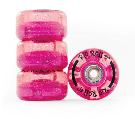 Pink Glitter Light Up Wheels Pack of 4