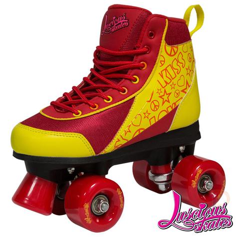 Luscious Retro Roller Quad Skates - Ruby Red
