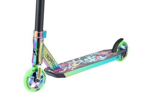 Sacrifice Flyte 115 V2 Neo Green Graffiti Scooter - main image