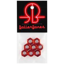 ROLLERBONES AXLE NUTS - 8mm pack of 8 Red
