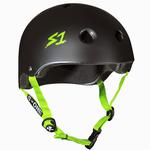 S1 Lifer Black With Green Straps Helmet