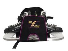 Skate Backpack that holds Ice, inline or roller skates in the front